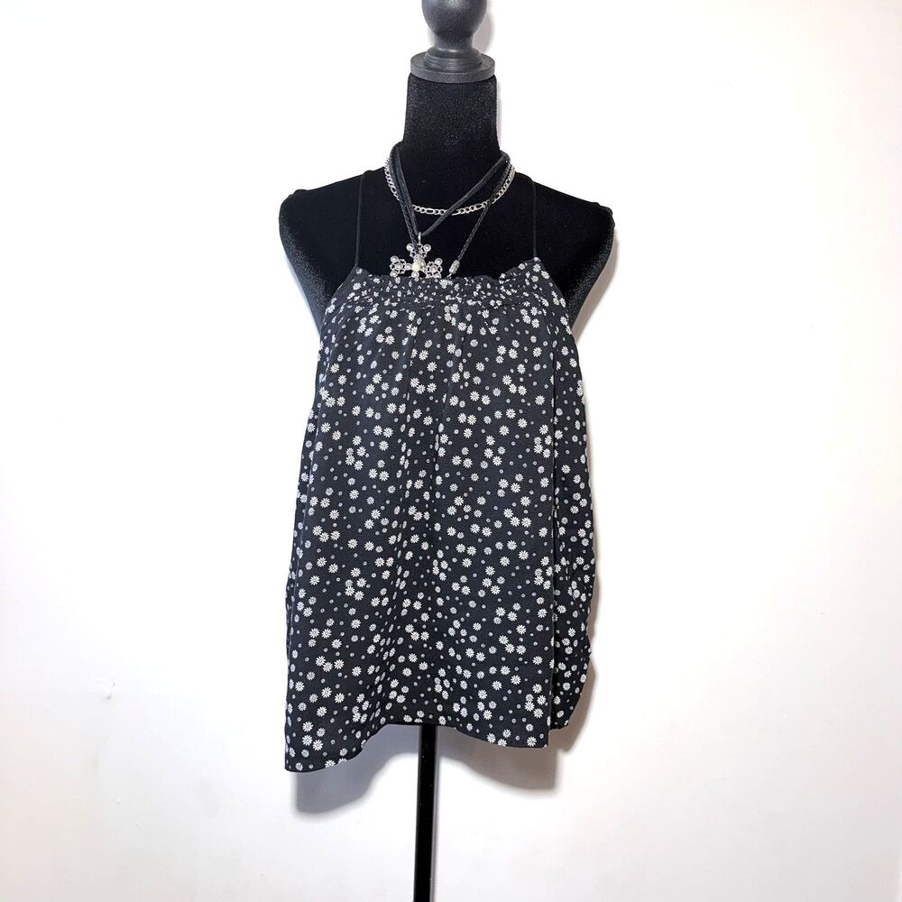 No Boundaries Racerback Black Camisole & White Daisy Print Top Women’s Size XL